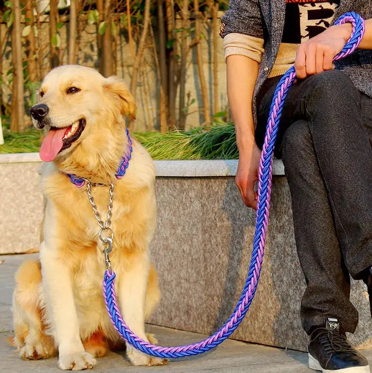 Double Strand Rope Large Dog Leashes Metal