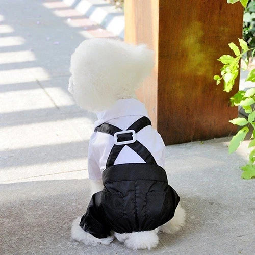 Hot! Pet Dog Cat Clothes Prince Tuxedo Bow Tie Suit