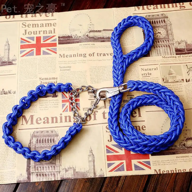 Double Strand Rope Large Dog Leashes Metal