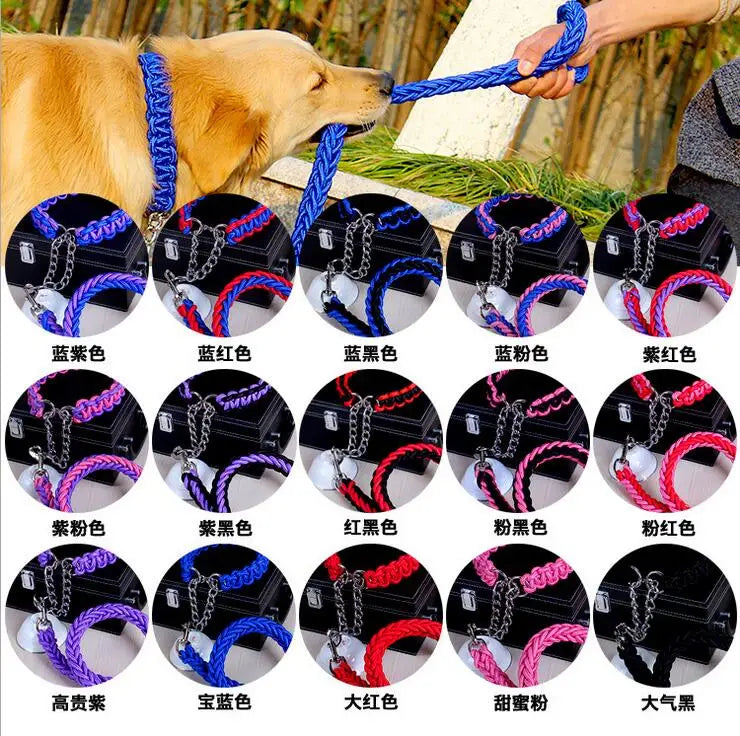 Double Strand Rope Large Dog Leashes Metal