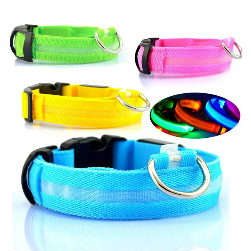 YUDODO Nylon LED Pet Dog Collars for animals Night Safety