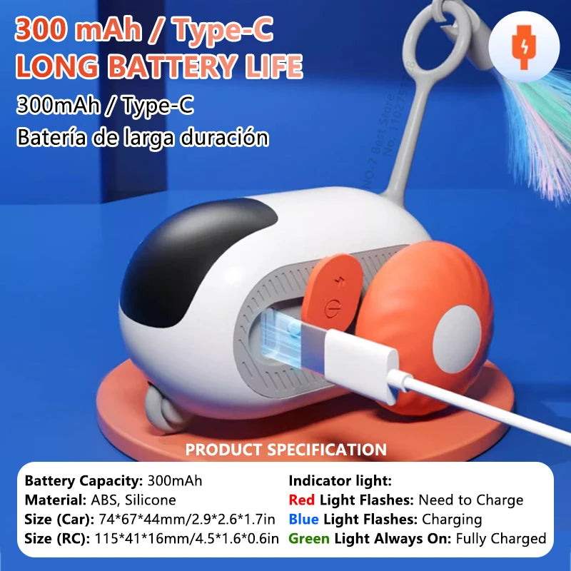 Smart Cat Toy Car Interactive Cat Toy Ball Automatic Rolling Remote