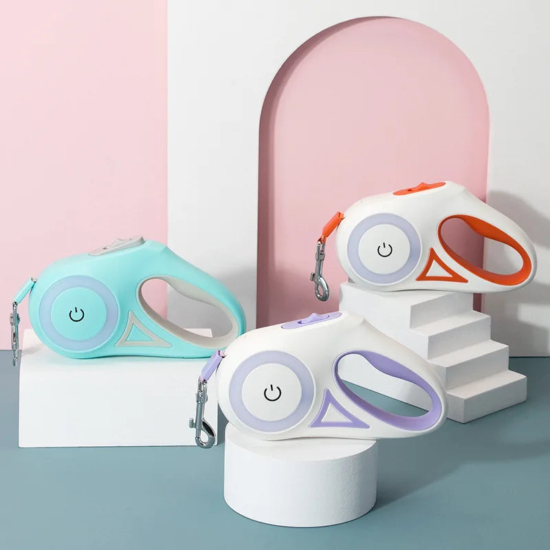 LED Luminous Dog Leash Automatic Retractable Leash