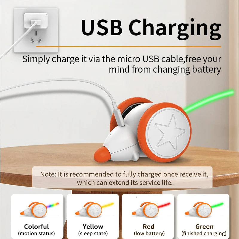 ROJECO Automatic Cat Toys Interactive Pet Smart Mouse