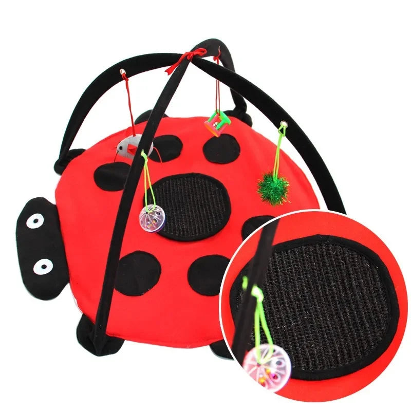 Pet Cat Toy Bed Kitten Tent with 4 Fun Bell Toy