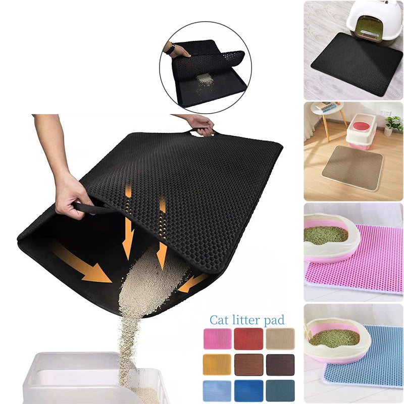 Double Layer EVA Cat Litter Pad Waterproof Non-slip Sand