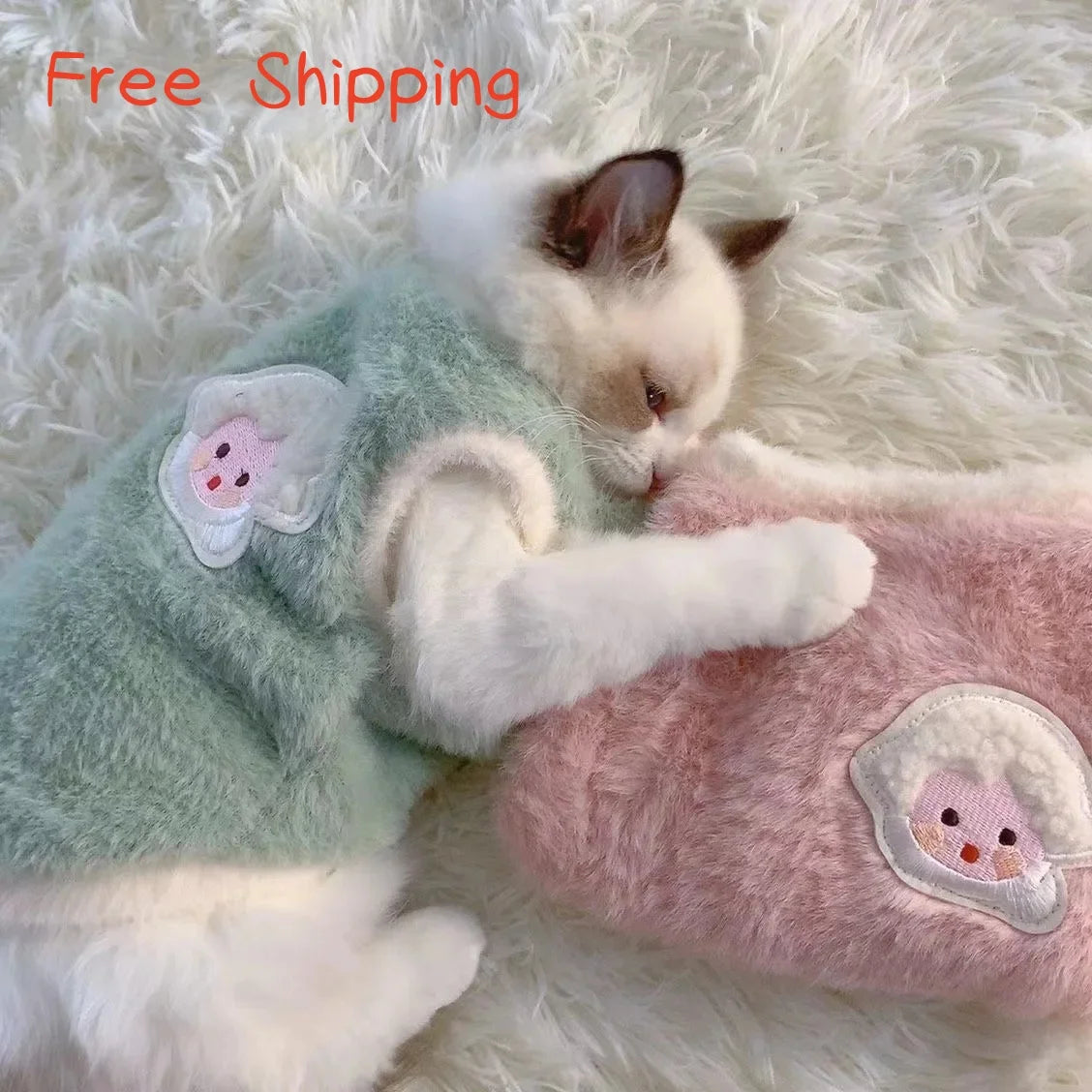 Soft Thicken Pet Clothes, Faux Rabbit Fur Pet Clothing