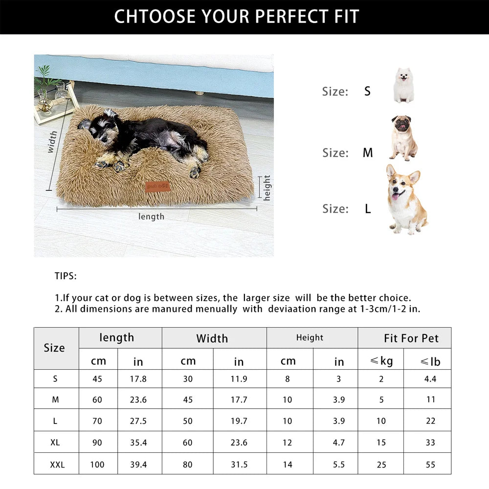 Dog Bed Pet Mat Pet Bed Washable Plush