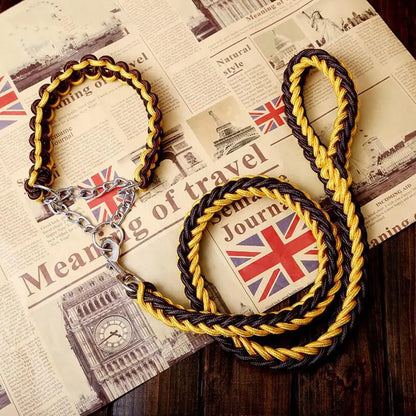 Double Strand Rope Large Dog Leashes Metal