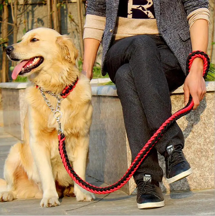Double Strand Rope Large Dog Leashes Metal