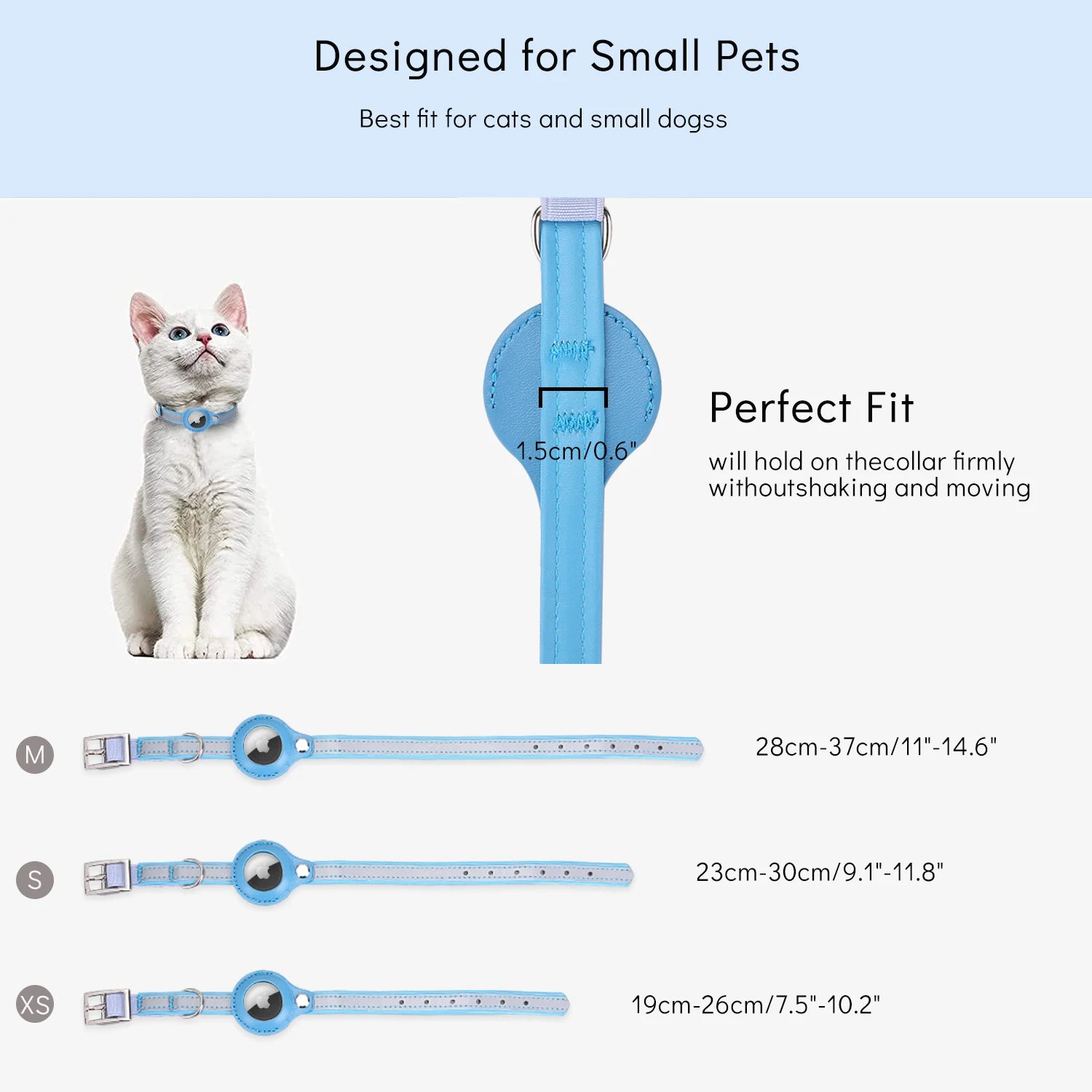 Reflective Pet Collars with Airtag Case collar for Cats