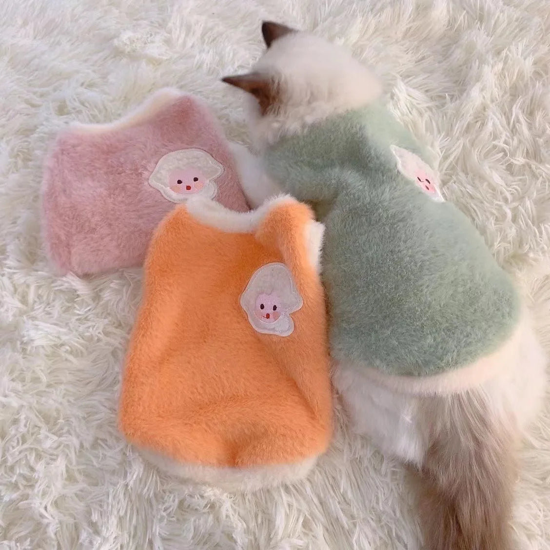 Soft Thicken Pet Clothes, Faux Rabbit Fur Pet Clothing