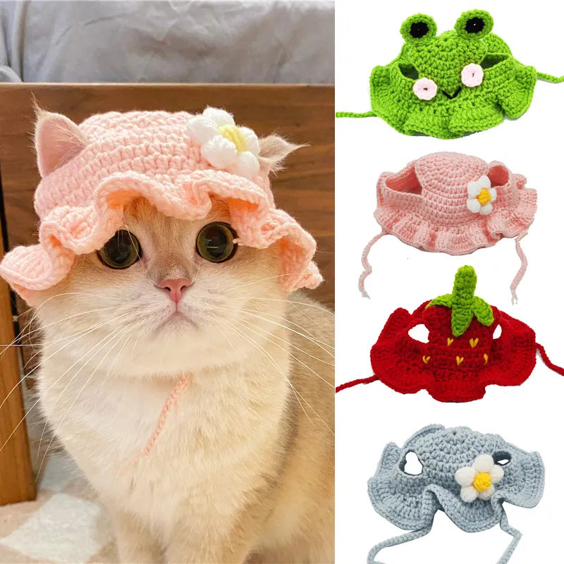 Autumn Winter Cat Hat Elastic Cute Refined Pet Hat