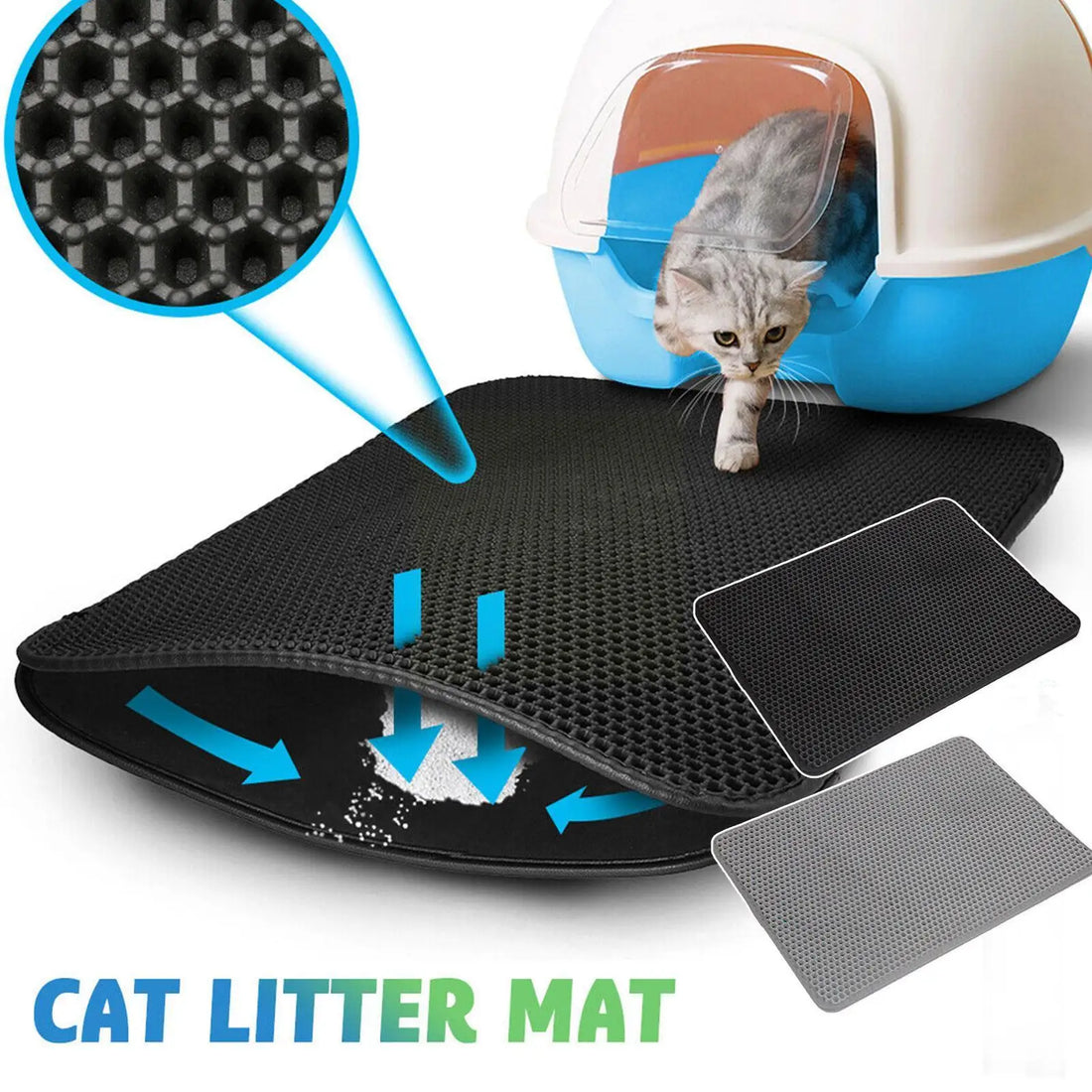 Double Layer EVA Cat Litter Pad Waterproof Non-slip Sand