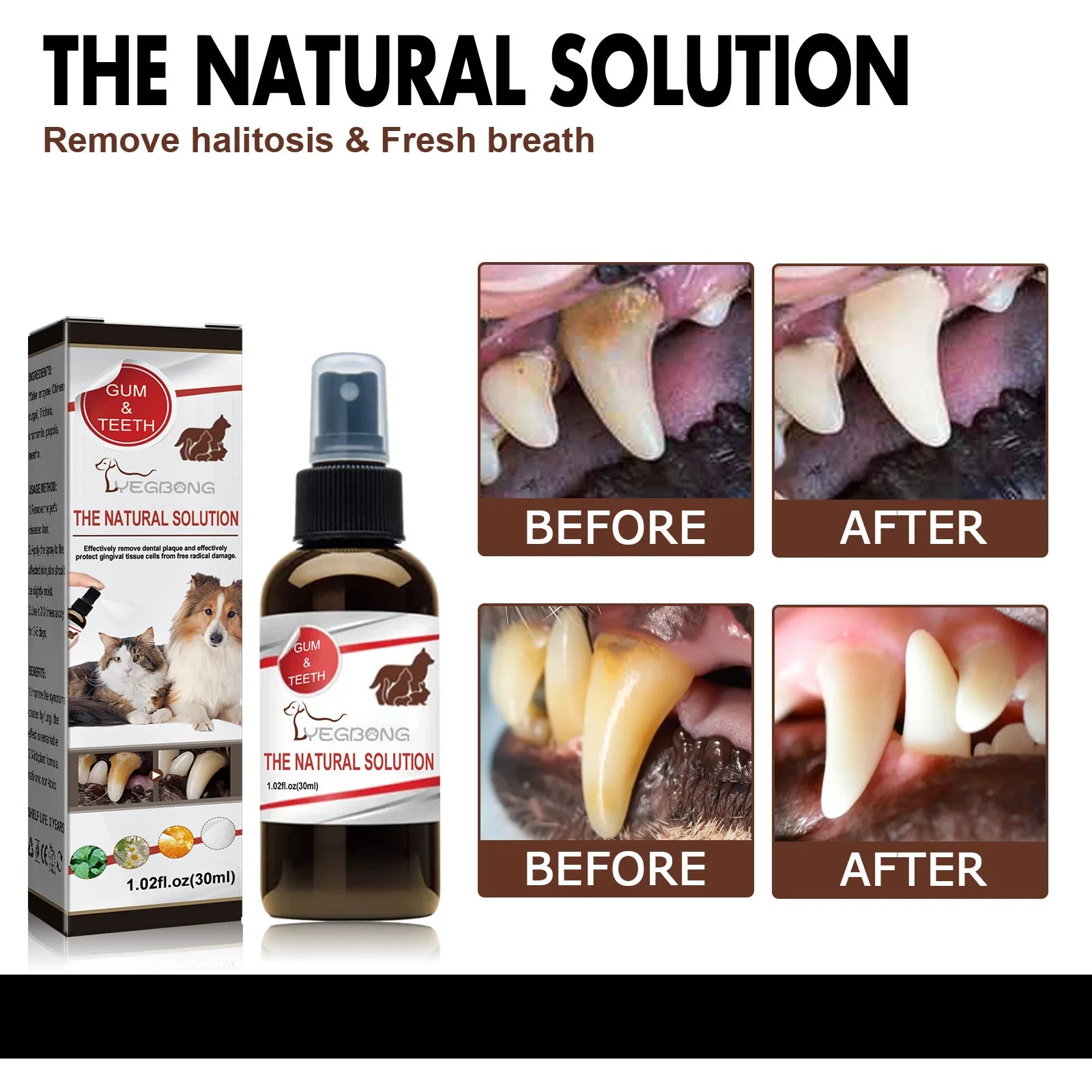 Pet Tooth Cleaning Spray Dogs Remove Bad Breath
