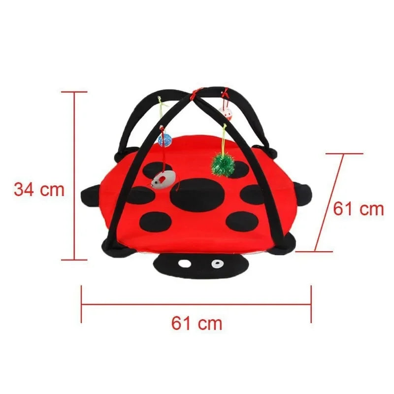 Pet Cat Toy Bed Kitten Tent with 4 Fun Bell Toy