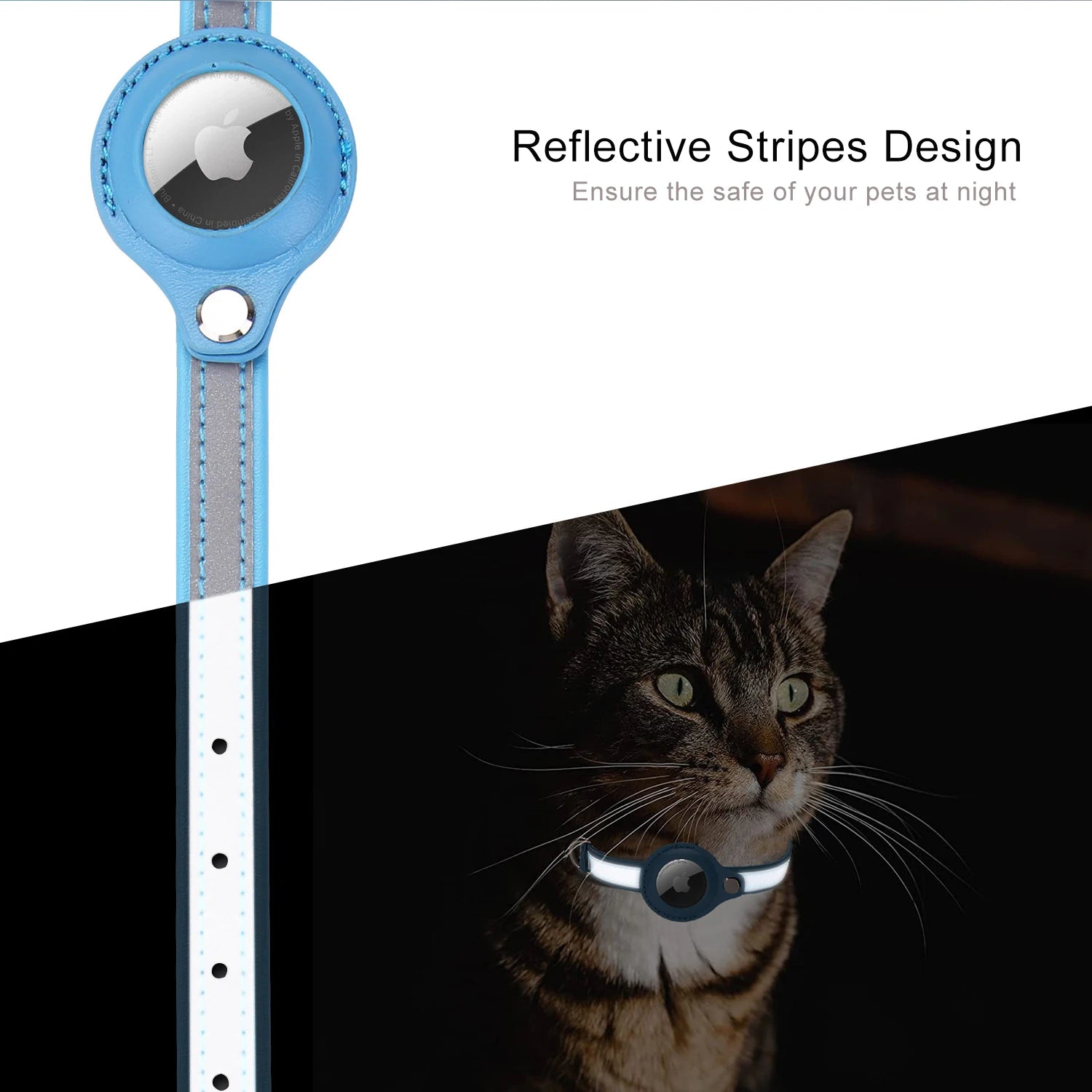 Reflective Pet Collars with Airtag Case collar for Cats
