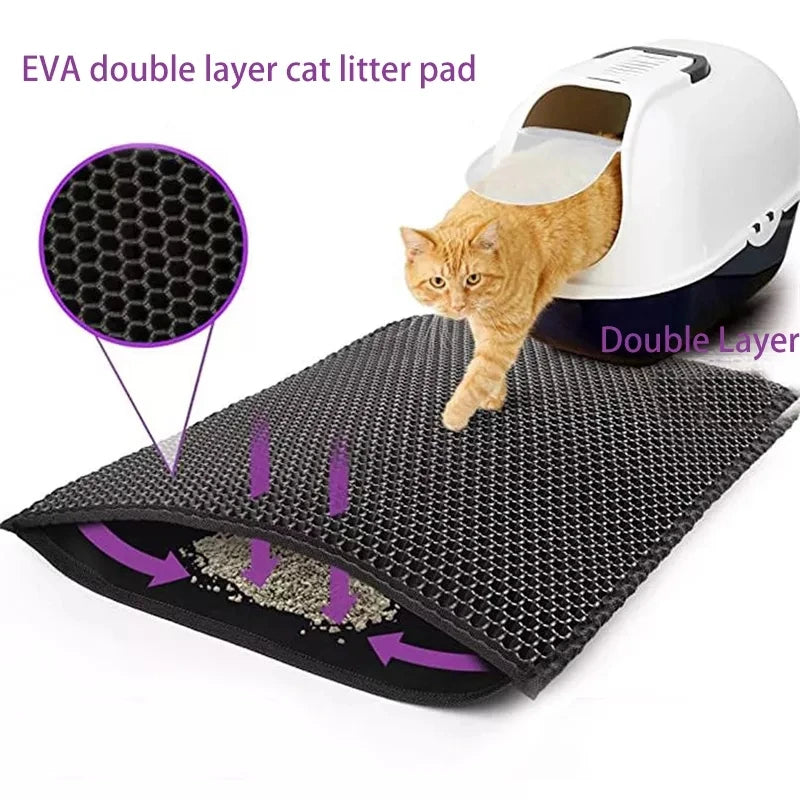 Double Layer EVA Cat Litter Pad Waterproof Non-slip Sand